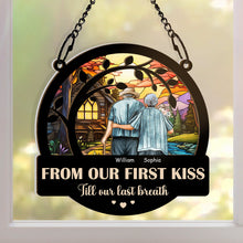 From Our First Kiss - Customized Personalized Window Suncatcher Ornament - Gift For Couple Husband Wife