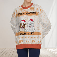 Merry Woofmas - Ugly Sweater - Christmas Gifts For Dog Lovers Personalized Custom Ugly Sweatershirt