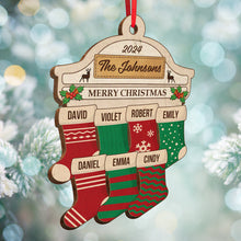 Funny Socks Merry Christmas - Customized Personalized Wooden Cutout Ornament - Christmas Gift For Family