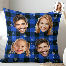 Custom Photo Family Caro Pattern - Personalized Custom Pillow - Christmas Gift For Family