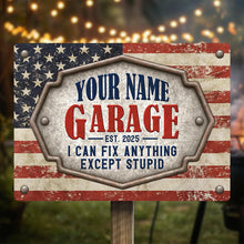 Garage I Can Fix Everything American Theme - Personalized Custom Metal Sign -  Gift For Dad, Husband, Him