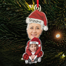 Custom Photo Grandma & Grandkid - Personalized Acrylic Ornament - Christmas Gift For Granddaughter Grandson