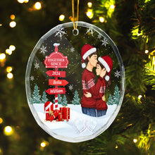 Couple Kissing You And Me We Got This - Personalized Christmas Glass Ornament - Christmas Gift For Husband Wife