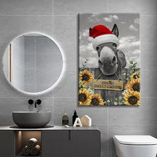 Funny Donkey Hello Sweet Cheeks - Christmas Canvas - Gifts For Friends Bathroom, Living Room Decor Framed  Canvas Wall Art