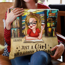 Just A Girl Who Loves Books - Customized Personalized Pillow - Gift For Woman Girl