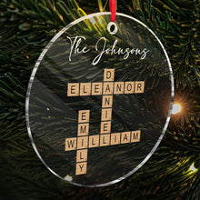 Custom Puzzle Crossword Ornament - Personalized Acrylic Ornament - Gift For Family, Friends