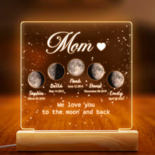 We Love You To The Moon And Back - Personalized 3D LED Light - Mother's Day Gift For Mom