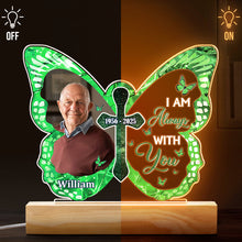 Custom Photo Butterflies Are The Heaven - Personalized 3D LED Light - Memorial Gift For Family Members, Grandparents