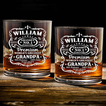 Premium World's Greatest Father - Personalized Custom Whisky Glass - Father's Day Gift For Dad, Grandpa, Husband, Him