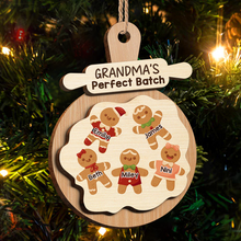 Chrismas Cookie Grandma's Perfect Batch - Personalized 2-Layered Wooden Ornament Christmas Family Gifts