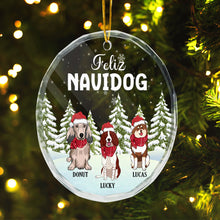 Feliz Navidog - Personalized Glass Ornament - Christmas Gift For Dog Lovers