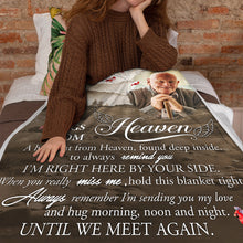 Custom Photo Hugs From Heaven - Personalized Customized Blanket - Memorial Gift For Loss, Mourning