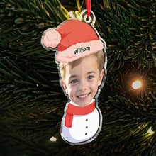 Custom Photo Christmas Snowman - Customized Personalized Acrylic Ornament - Christmas Gift For Family Kid Children