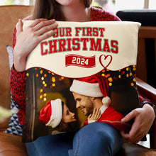 Custom Photo Our First Christmas - Personalized Custom Pillow - Christmas Gift For Family, Couple