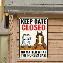 Keep Gate Closed Warning Metal Sign - Personality Customized Metal Sign - Yard Garden Sign