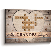 Crossword Wall Art This Family Belong To - Personalized Customized Canvas - Gift For Family Members