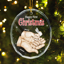 Tiny Hands, Big Dreams - Family Personalized Glass Ornament - Gift For Baby Kids, Newborn Baby