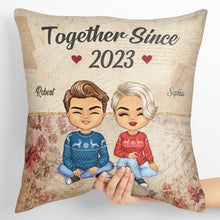 Vintage Couple Together Since - Personalized Customized Pillow - Anniversary Gift For Lover, Couple, Husband, Wife