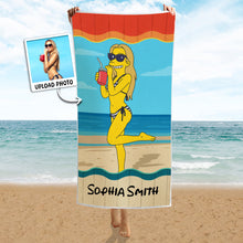 Simpsonize Your Photo - Turn Your Photo to Simpsons Beach Towel - Gift For Family Members, BFF, Couple, Besties