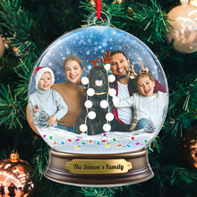 Custom Photo Family Snow Globe - Personalized Custom Acrylic Ornament - Christmas Gift For Family