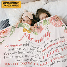 I Love You You Are Awesome Mommy - Family Personalized Custom Baby Blanket - Baby Shower Gift, Gift For First Mom