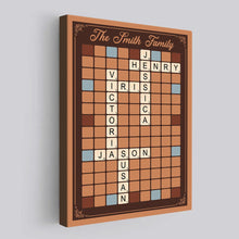 Scrabble Family Crossword - Personalized Customized Canvas - Gift For Family Members