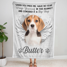 Custom Pet Photo When You Miss Me - Customized Personalized Blanket - Memorial Gift For Pet Lover Pet Loss