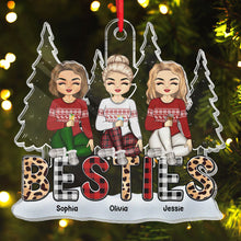 Cutie Besties Pine Tree Shaped Ornament - Personalized Acrylic Ornament - Christmas Gift For Besties