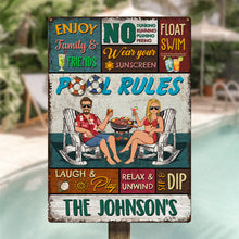 The Pool Rule Of My Poolside - Personalized Metal Signs - Decors For Poolside - Gift For Family, Couples