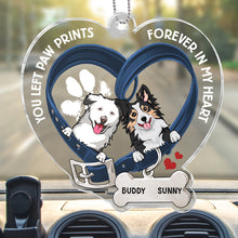 You Left Paw Prints Memorial Pet - Customized Personalized Car Ornament - Gifts For Dog Lovers