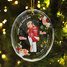 From Our First Kiss - Customized Personalized Glass Ornament - Christmas Gift For Couple Husband Wife