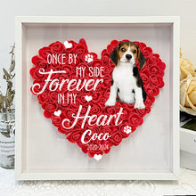 Custom Photo Once By My Side - Pet Memorial - Customized Flower Shadow Box - Gift For Pet Lover Dog Mom Dad