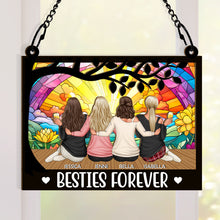 Besties Suncatcher Ornament - Personalized Acrylic Window Suncatcher Ornament - Gift For Sisters Besties