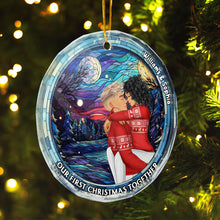 Together Our First Christmas- Customized Personalized Glass Ornament - Gift For Couple Husband Wife