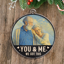 Custom Photo Couple Starry Night Style - Personalized Acrylic Ornament - Special Gifts For Couples, Lovers, Husband Wife