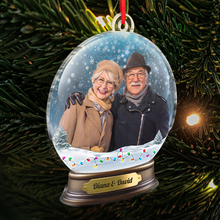 Custom Photo Elder Snow Globe - Personalized Custom Acrylic Ornament - Christmas Gift For Couple