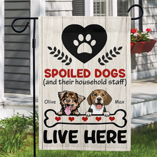 Spoiled Dogs Live Here - Customized Personality Flag - Gift For Dog Mom Dad Dog Lover