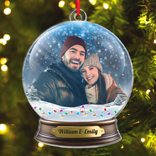 Custom Photo Couple Snow Globe - Personalized Custom Acrylic Ornament - Christmas Gift For Couple