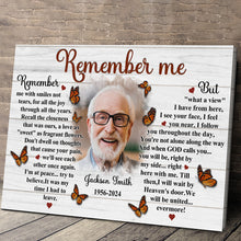 Remember Me Canvas Wall Art - Personalized Customized Canvas - Memorial Gift For Family Members