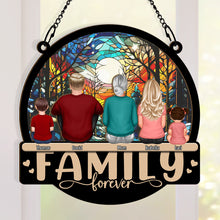 Family Sitting - Personalized Custom Window Ornament - Gift For Family Father Mother