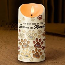 You Left Paw Prints On Our Hearts - Personalized Candle LED Light - Sympathy Gift For Pet Owners, Pet Lovers