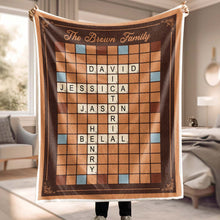 Scrabble Family Crossword - Personalized Customized Blanket - Gift For Family Members