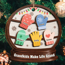 Grandkids Make Life Grand - Personalized 2-Layered Wooden Ornament - Christmas Gifts For Family