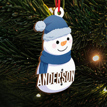 Snowman Character - Personalized Wooden Cutout Ornament - Gift For Family