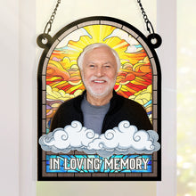 Custom Photo In Loving Memory - Personalized Acrylic Window Suncatcher Ornament - Gift For Memorial