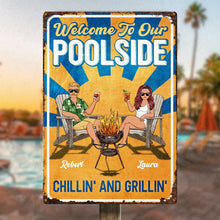 Welcome To Our Backyard Sign - Grillin And Chillin - Personalized Classic Metal Signs