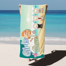 Girls Sun I Just Wanna Have - Customized Personality Beach Towel - Gift For Bestie Friends