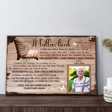 A Fallen Limb Memorial Canvas, Sympathy Gifts Personalized Custom Framed Canvas Wall Art