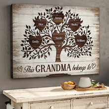 Belongs To Family - Customized Personalized Canvas - Gift For Family Grandma Grandpa Grandkids  Mother Father Family Member