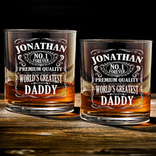 No.1 Forever Premium Quality - Personalized Custom Whisky Glass - Father's Day Gift For Dad, Grandpa, Husband, Him